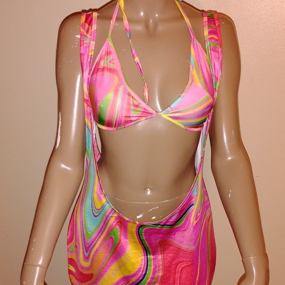Vibrant Swirl Halter Bikini Set 2 Piece